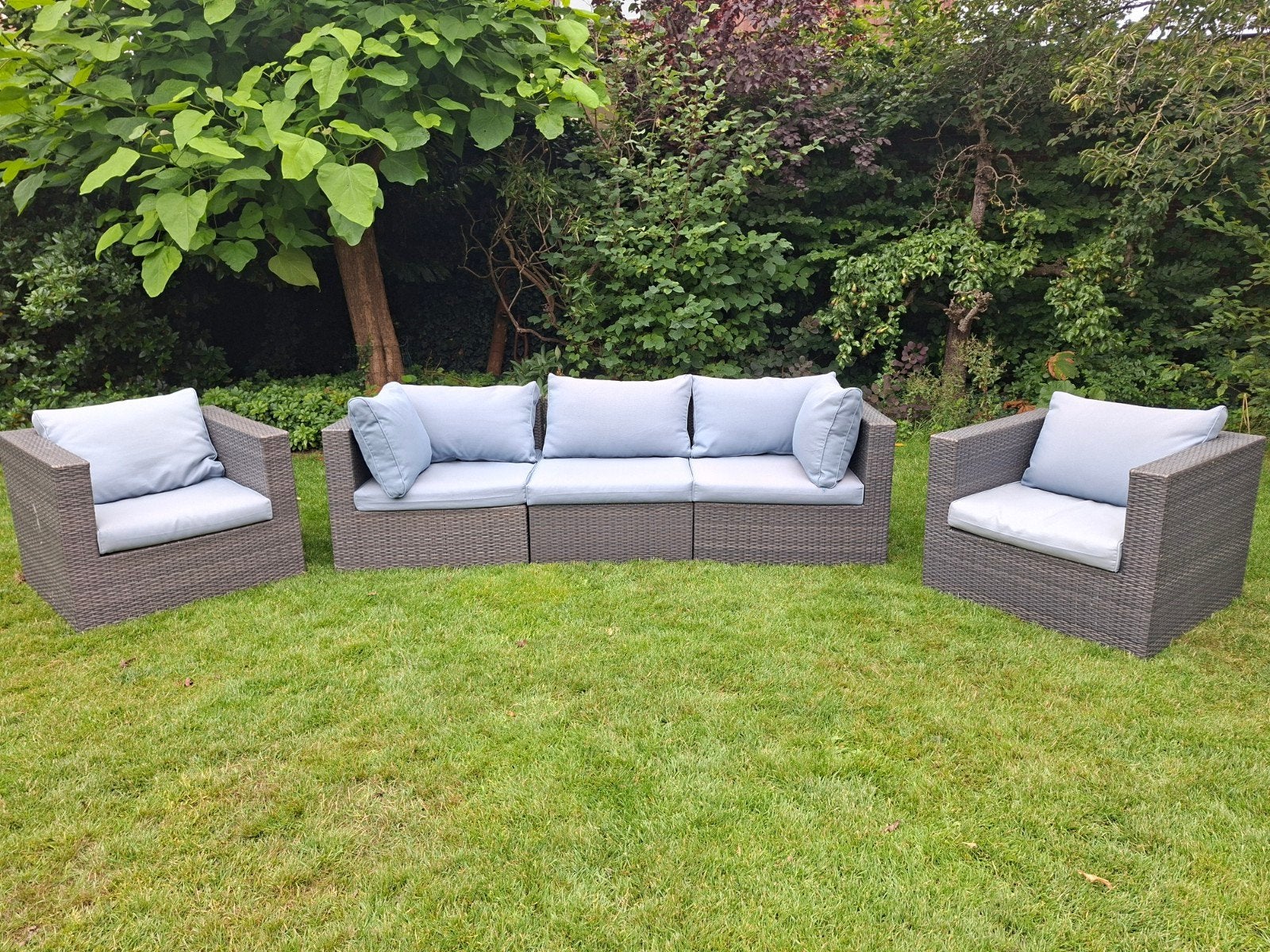 Wicker tuinset- Grijs, Ophalen, Gebruikt, Wicker