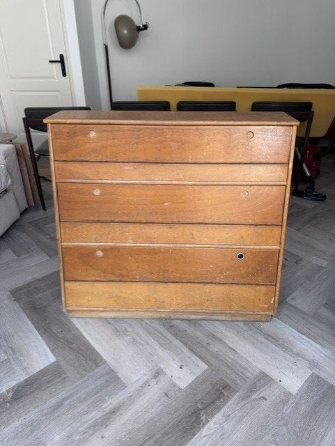 vintage schoolkast, Ophalen, Minder dan 50 cm, Gebruikt, 3 of 4 laden