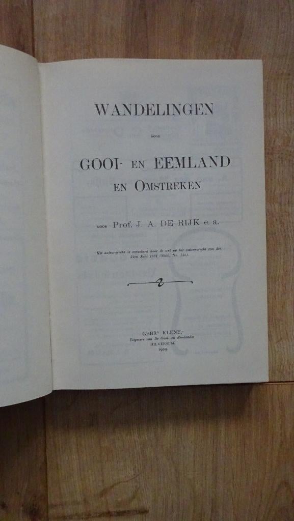 Wandelingen door Gooi- en Eemland de Rijk 1905, Ophalen of Verzenden, Gelezen, De Rijk