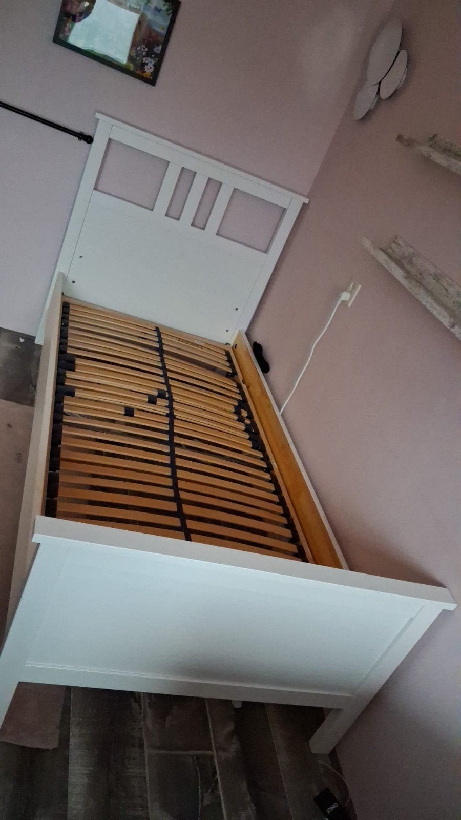 IKEA Hemnes bedframe 200x90 wit met lattenbodem, 85 tot 100 cm, Gebruikt, 180 cm of meer, Ophalen