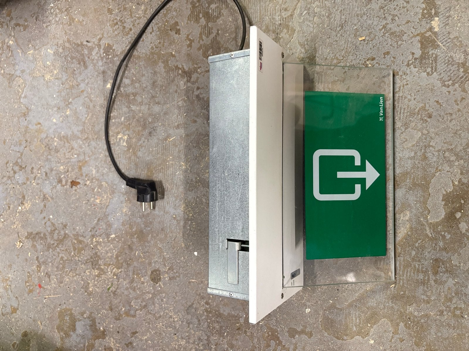 Van Lien Optilux noodverlichting plafondinbouw – pijl omlaag, Ophalen of Verzenden, Zo goed als nieuw, Lamp met armatuur