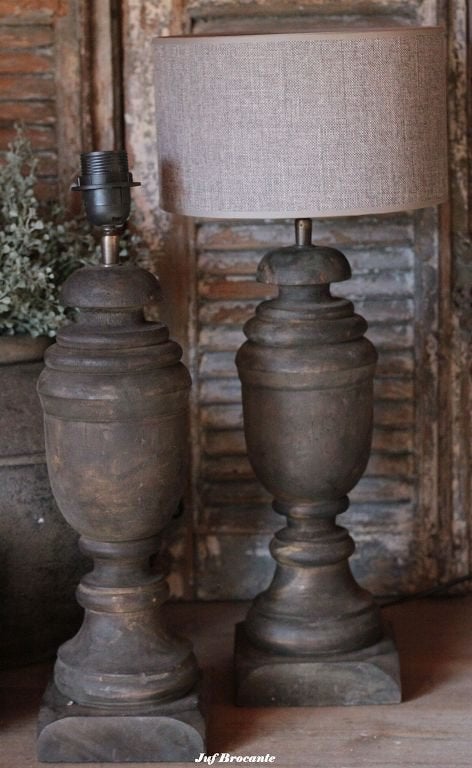 Robuuste baluster tafellamp in de kleur sober, Www.jufbrocante.nl, Www.jufbrocante.nl, Nieuw, Ophalen of Verzenden