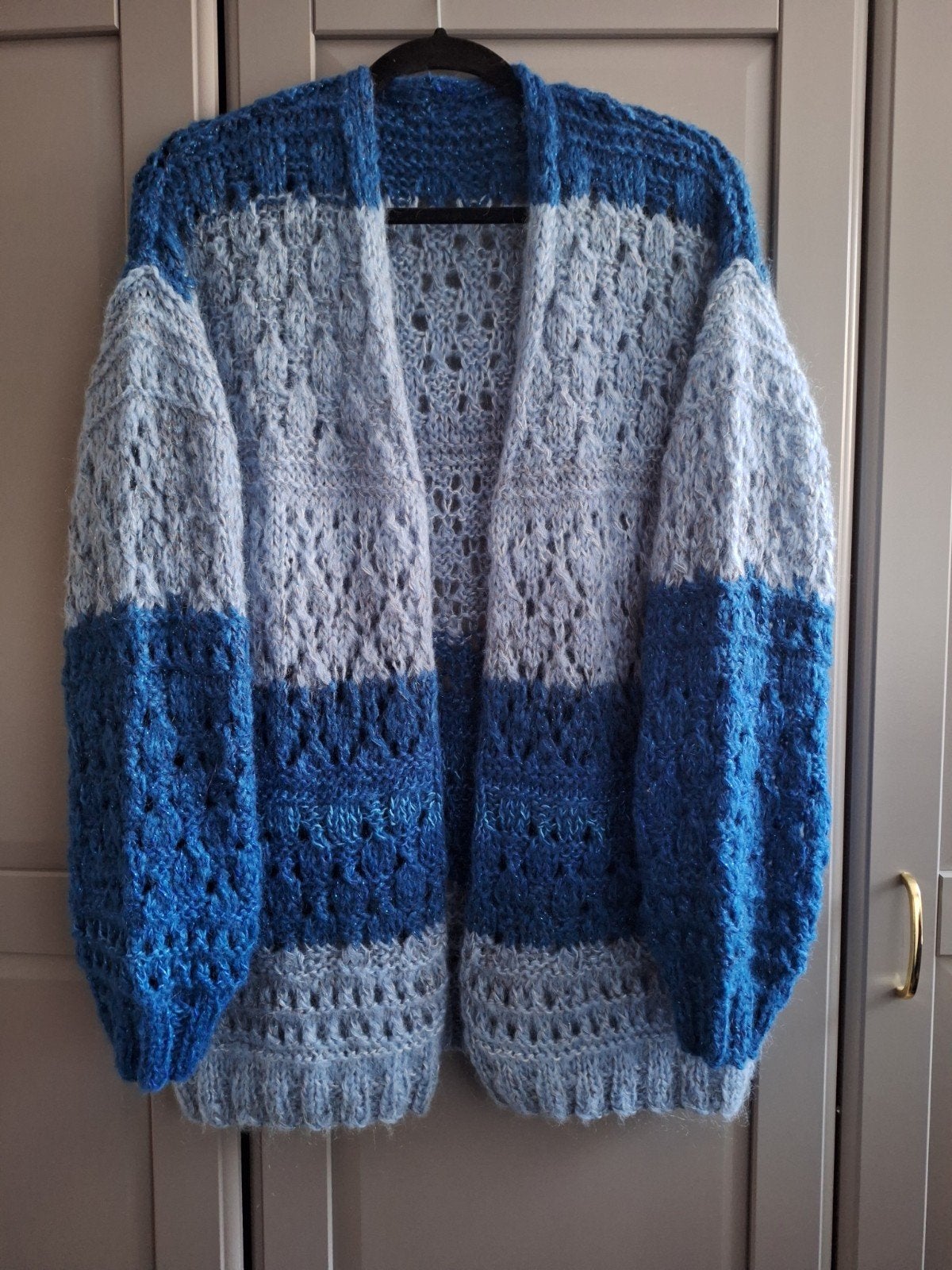 Nieuw handgemaakt ajour vest, een maat, Ophalen of Verzenden, Nieuw, Maat 46/48 (XL) of groter, Blauw