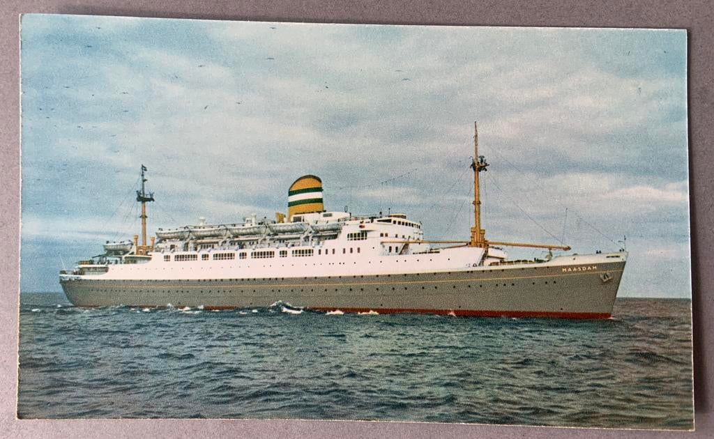 Schip Maasdam, Holland- America Lijn, Verzenden, Zo goed als nieuw, Kaart, Foto of Prent