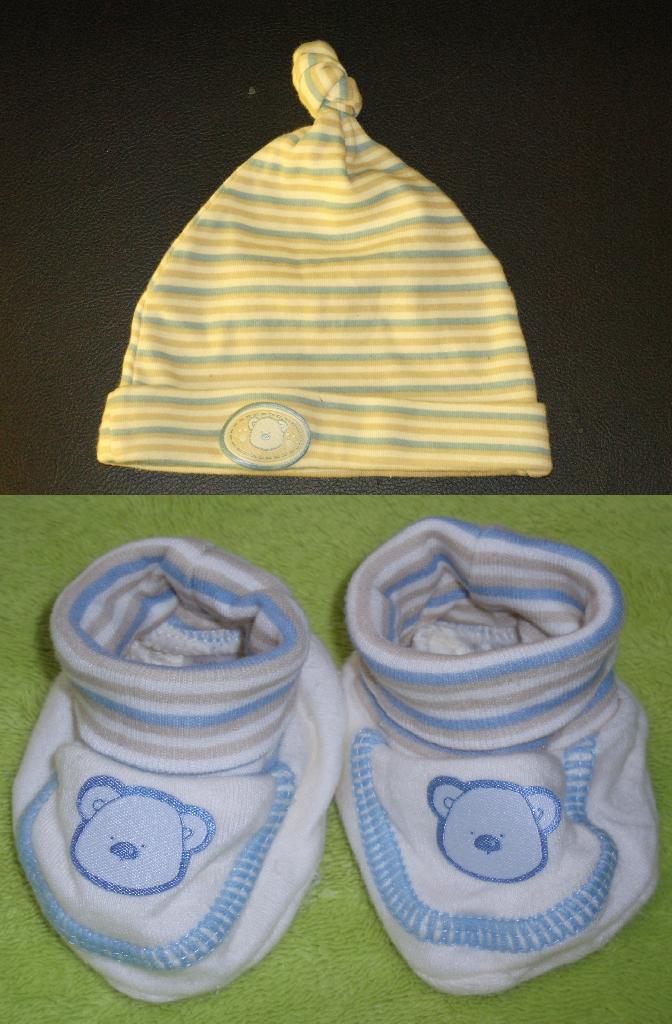 Schattig baby mutsje slofjes setje met beertjes maat 62-68, Kinderen en Baby's, Babykleding | Maat 62, Ophalen of Verzenden, Nieuw
