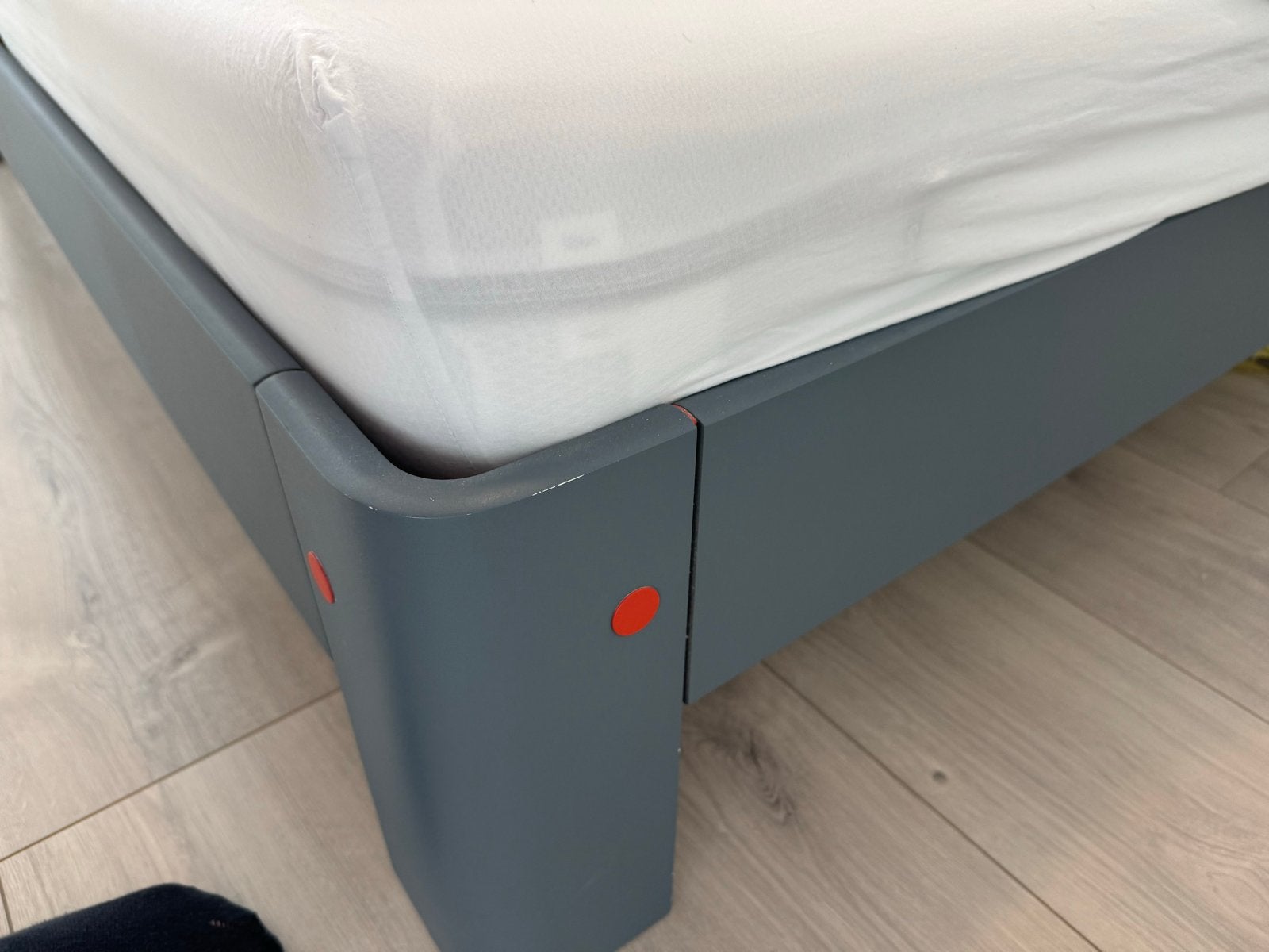 Auping Auronde bed 180x200 blauw/oranje, Ophalen, Gebruikt, Blauw, Tweepersoons