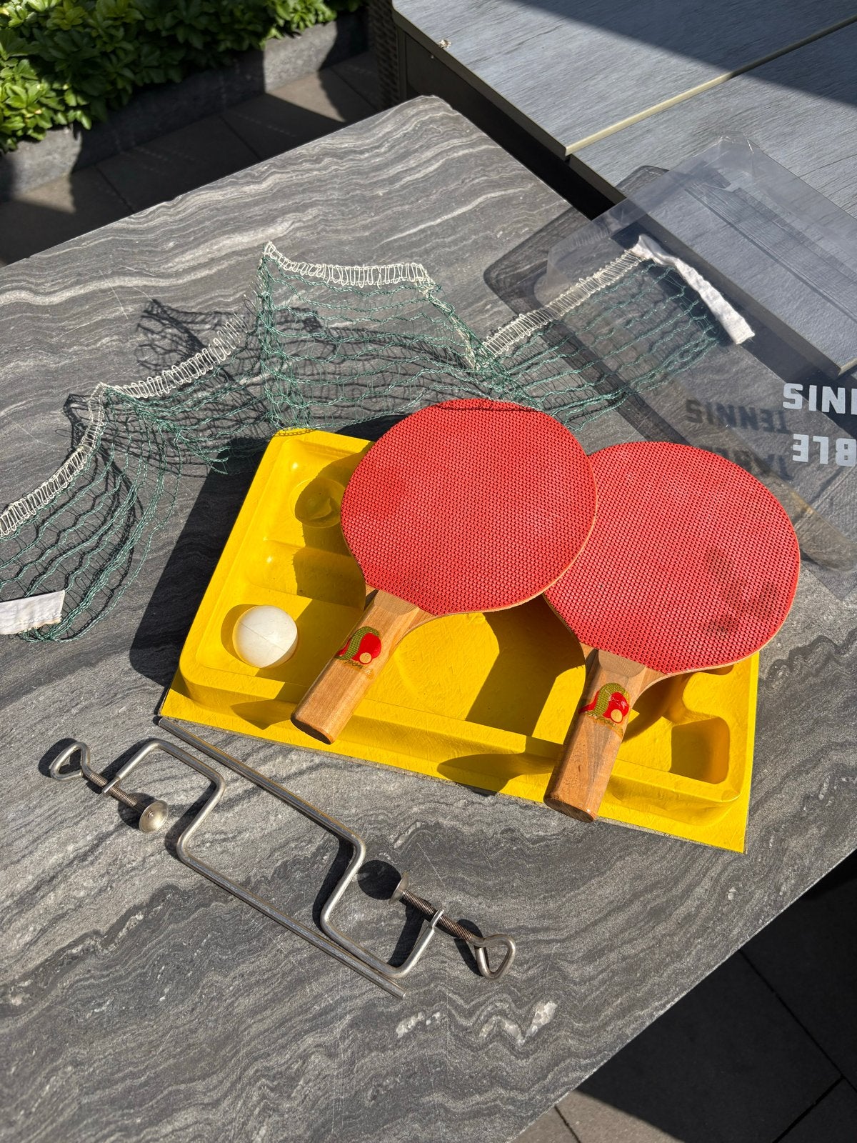 Vintage Tafeltennis Set - Batjes, Net en Bal, Sport en Fitness, Tafeltennis, Ophalen of Verzenden, Gebruikt, Net, Batje(s) of Balletje(s)