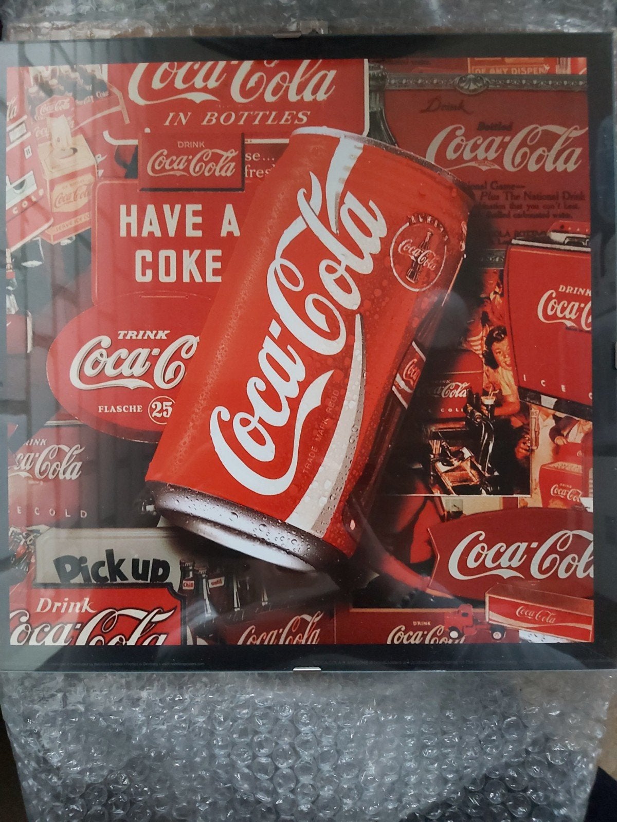 3 coca cola schilderijen 30x30cm, Huis en Inrichting, Woonaccessoires | Schilderijen, Tekeningen en Foto's, Ophalen, Zo goed als nieuw