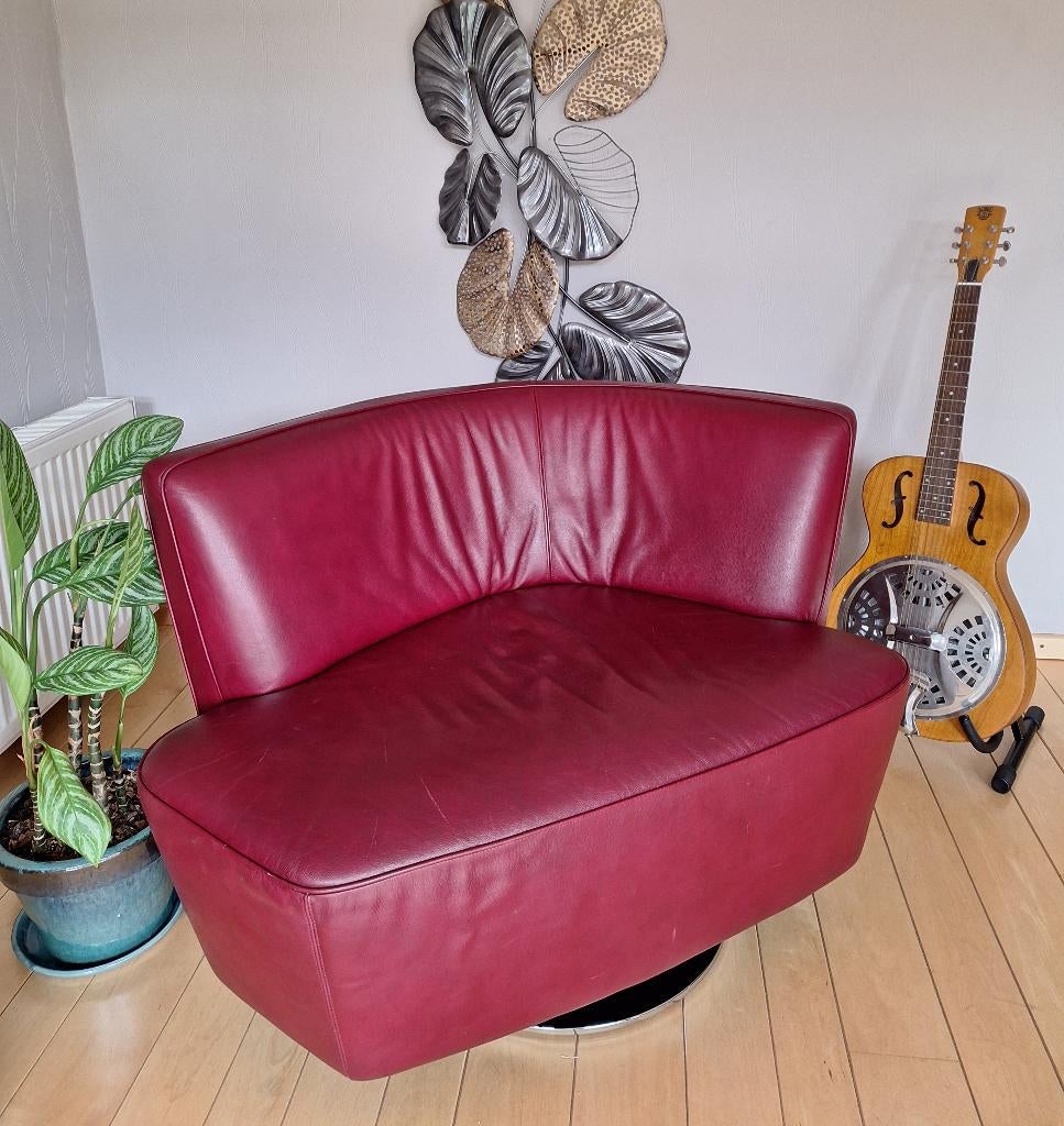 Design leren fauteuil Drift van Walter Knoll (draaibaar), Huis en Inrichting, Fauteuils, Ophalen, Modern design, Minder dan 75 cm