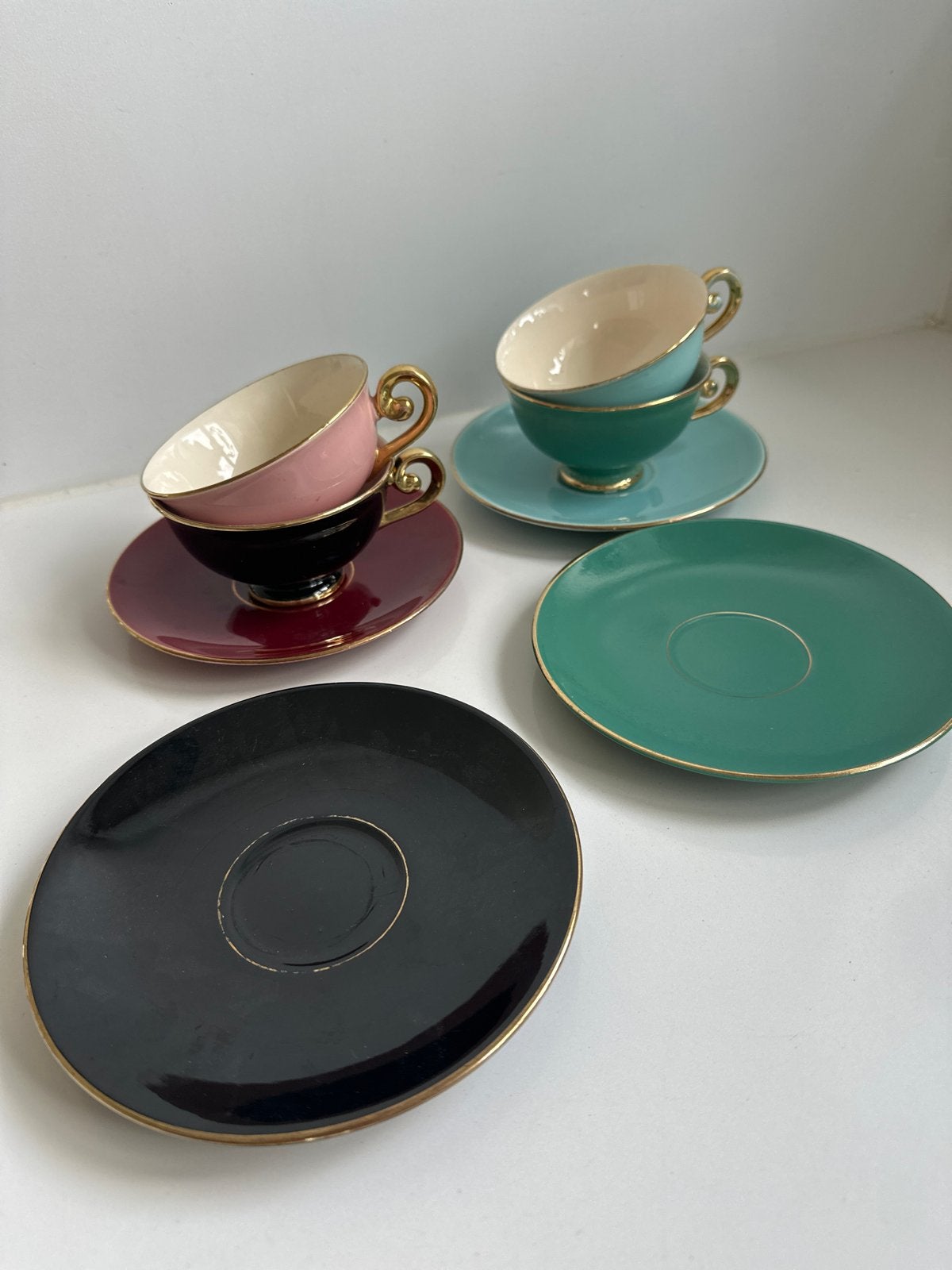 Flora Gouda kop en schotel set - Diverse kleuren, Ophalen of Verzenden