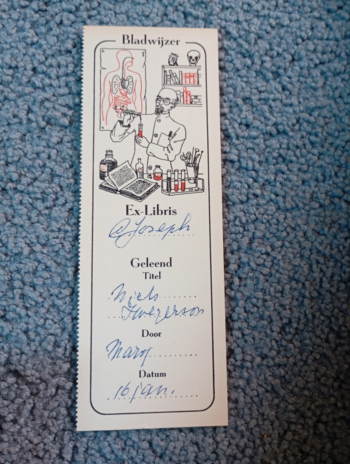 Vintage Ex Libris Bladwijzer, Verzamelen, Ophalen of Verzenden