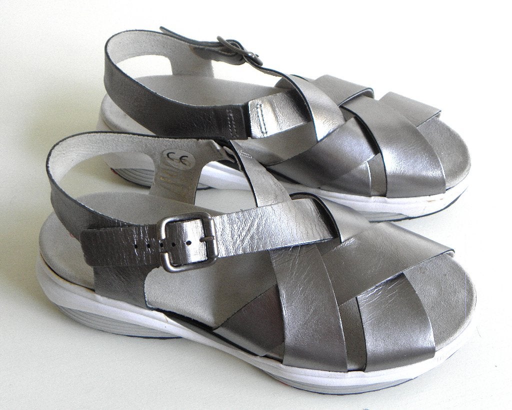Zilver Xsensible Stretchwalker sandalen maat 38, Xsensible, Overige kleuren, Zo goed als nieuw, Sandalen of Muiltjes