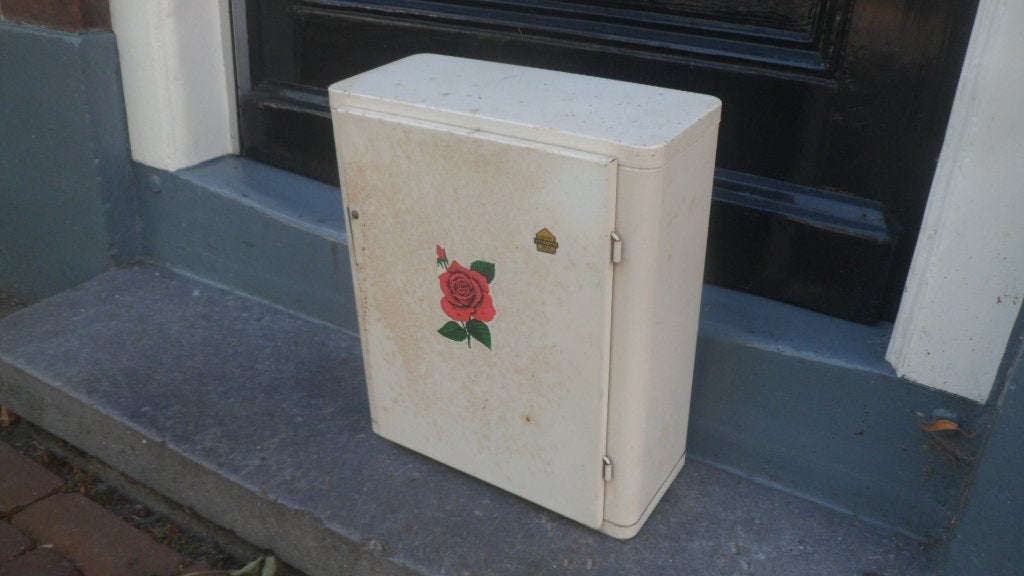 Vintage Brabantia medicijnkastje crème wit metaal wandkastje, Ophalen of Verzenden