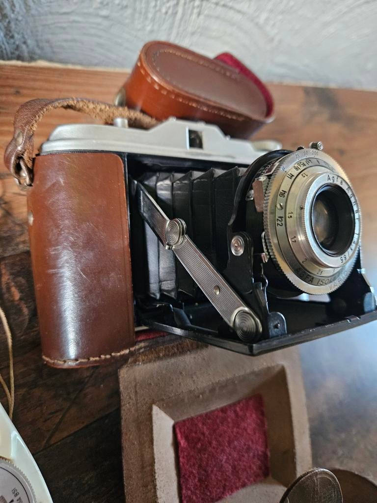 Vintage Agfa Isorette Camera met Meter,opvouwbare balgcamera, Ophalen of Verzenden, Gebruikt, Compact, Overige Merken