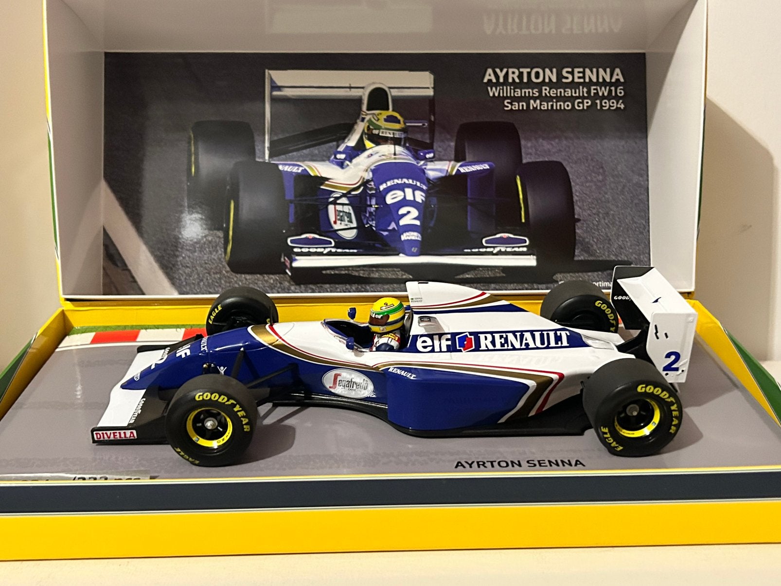 1:18 Minichamps Williams FW16 Senna 1994 San Marino imola, Ophalen of Verzenden, Zo goed als nieuw, Auto, MiniChamps
