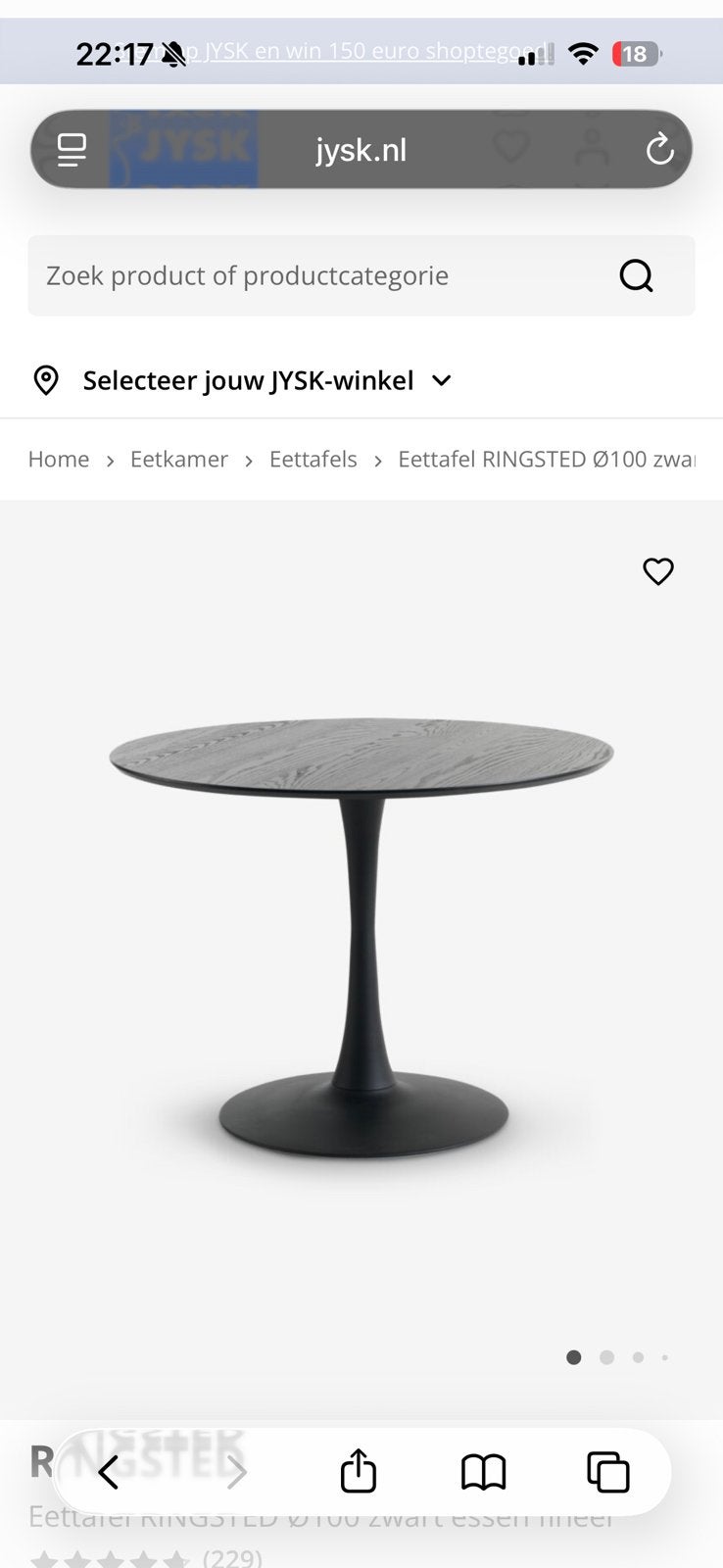 Eettafel te koop, Huis en Inrichting, Tafels | Eettafels, Ophalen, Rond, Zo goed als nieuw, Vier personen