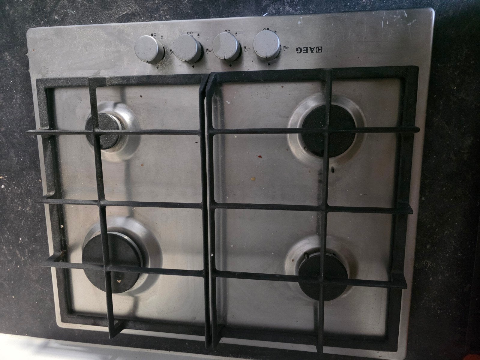 gaskookplaat AEG., Witgoed en Apparatuur, Kookplaten, Gebruikt, Inbouw, Gas, 4 kookzones