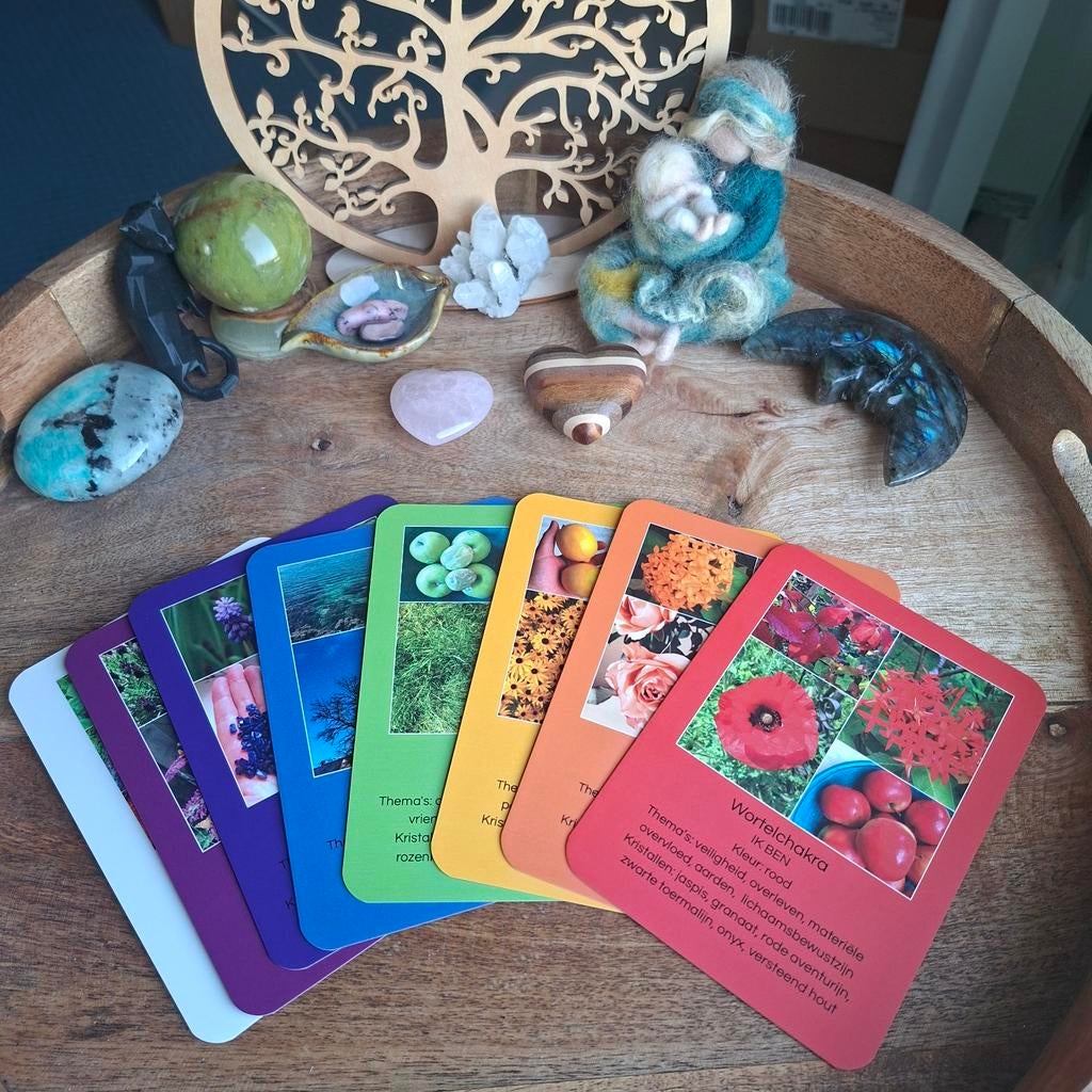 Chakra Altaarkaarten - 8 Kleurrijke A6 kaarten, Spiritualiteit algemeen, Overige typen, Nieuw, Ophalen of Verzenden