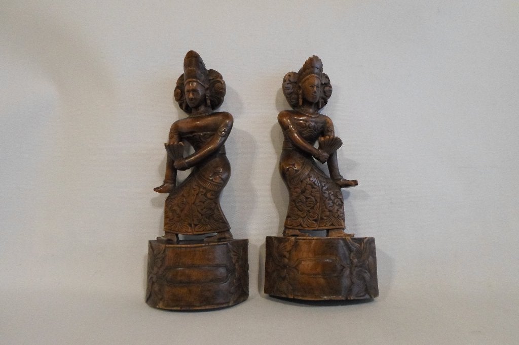 Beelden Indonesië Danseressen, Art deco, Ophalen of Verzenden, 20 - 50 cm, Beeld