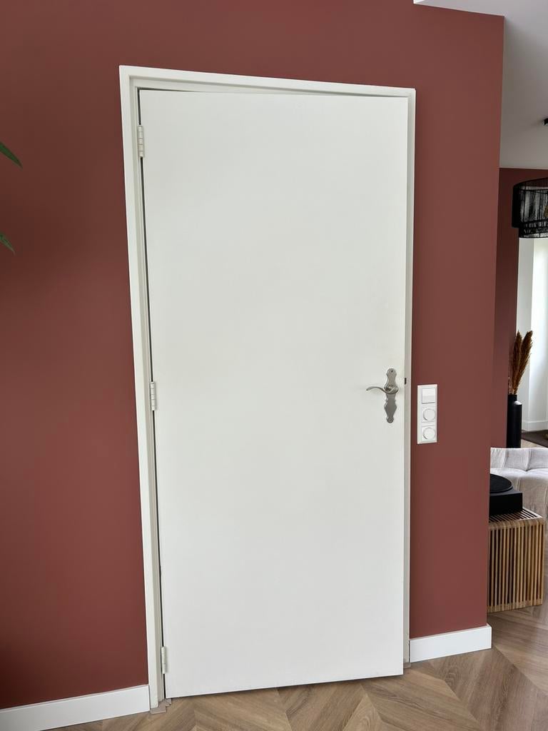 Witte binnendeur, Doe-het-zelf en Verbouw, Deuren en Horren, Ophalen, Gebruikt, 80 tot 100 cm, Binnendeur
