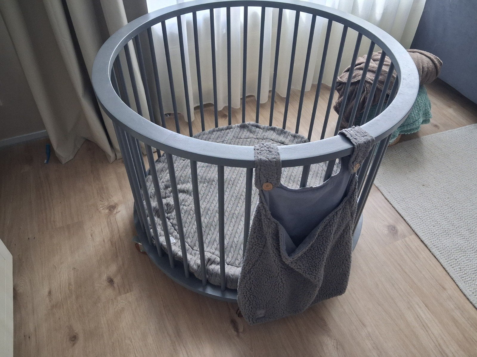 Box inclusief bewaarzak en boxkleed van Jollein, Ophalen, Gebruikt, Rond, Boxkleed