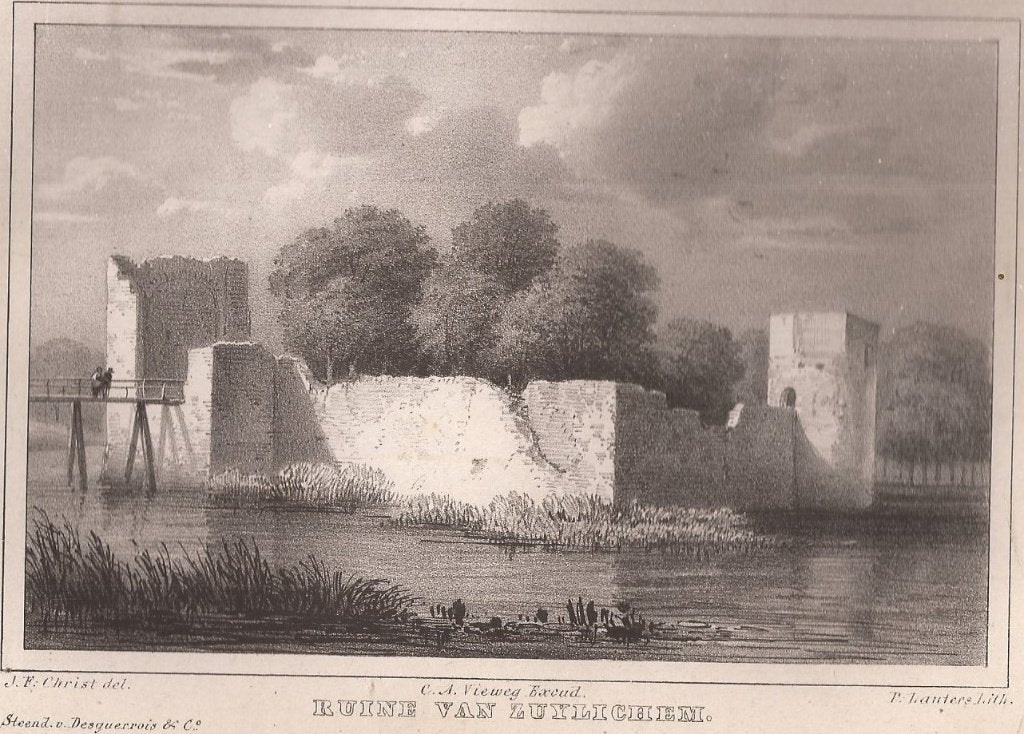 Zuilichem Ruïne van Zuylichem Litho 1841, 1800 - 1899, Architectuur, 12 cm, 17 cm