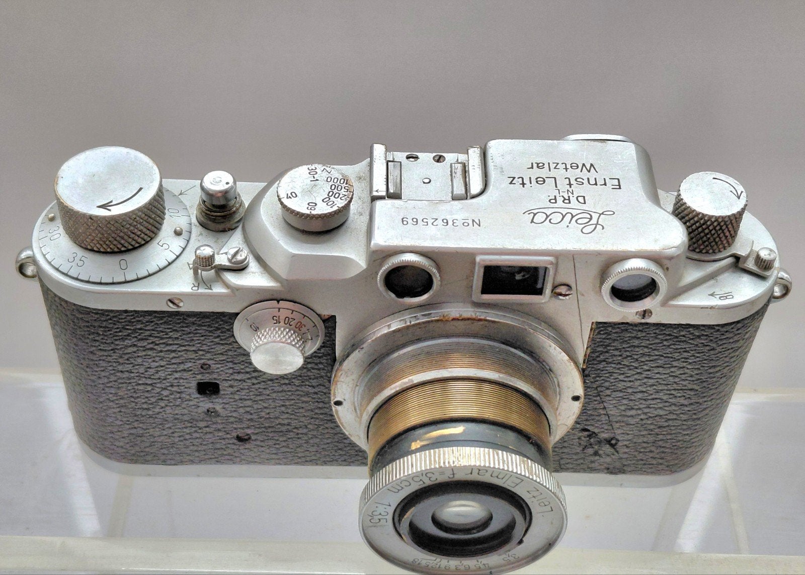 Leica 3 c met Elmar 3.5 cm, Ophalen of Verzenden, Fototoestel