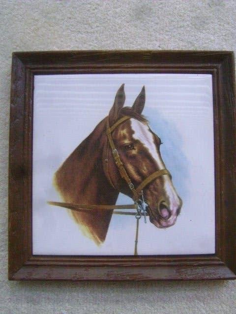tegel paard in lijst, Antiek en Kunst, Antiek | Wandborden en Tegels, Ophalen of Verzenden