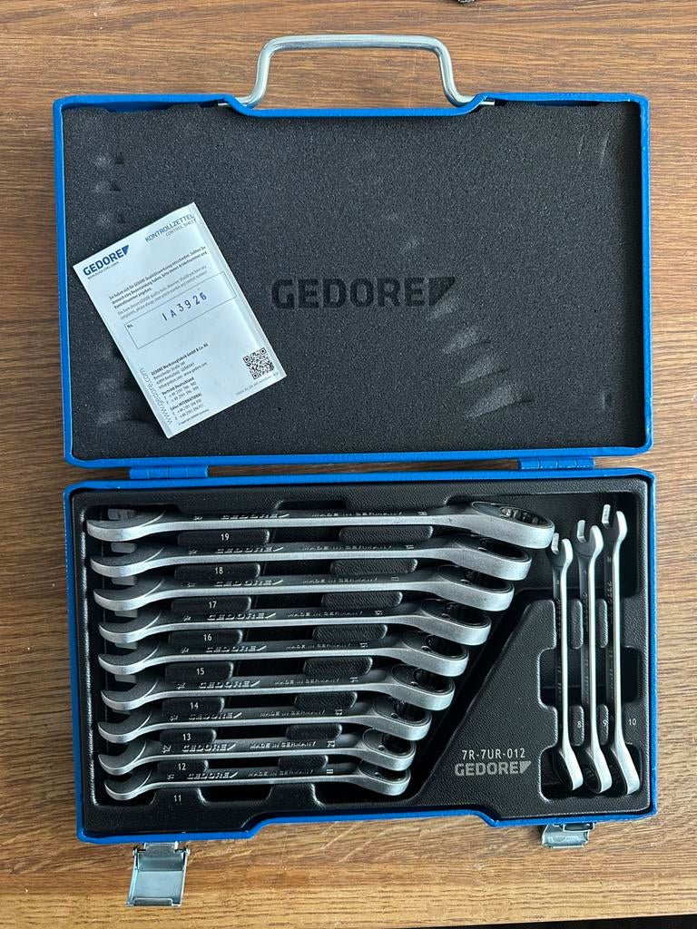 Gedore 7UR-012 ringratel-steeksleutel set, Ophalen of Verzenden, Zo goed als nieuw