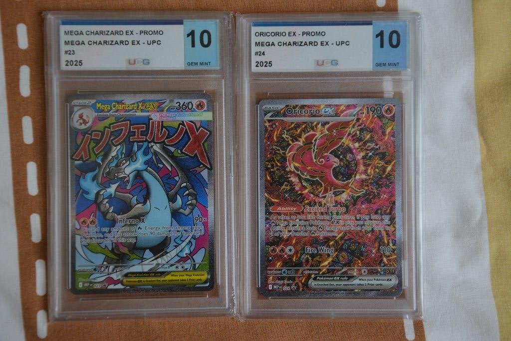 Mega Charizard Oricorio EX UPC Promo Set UCG 10, Ophalen of Verzenden, Gebruikt, Meerdere kaarten, Foil