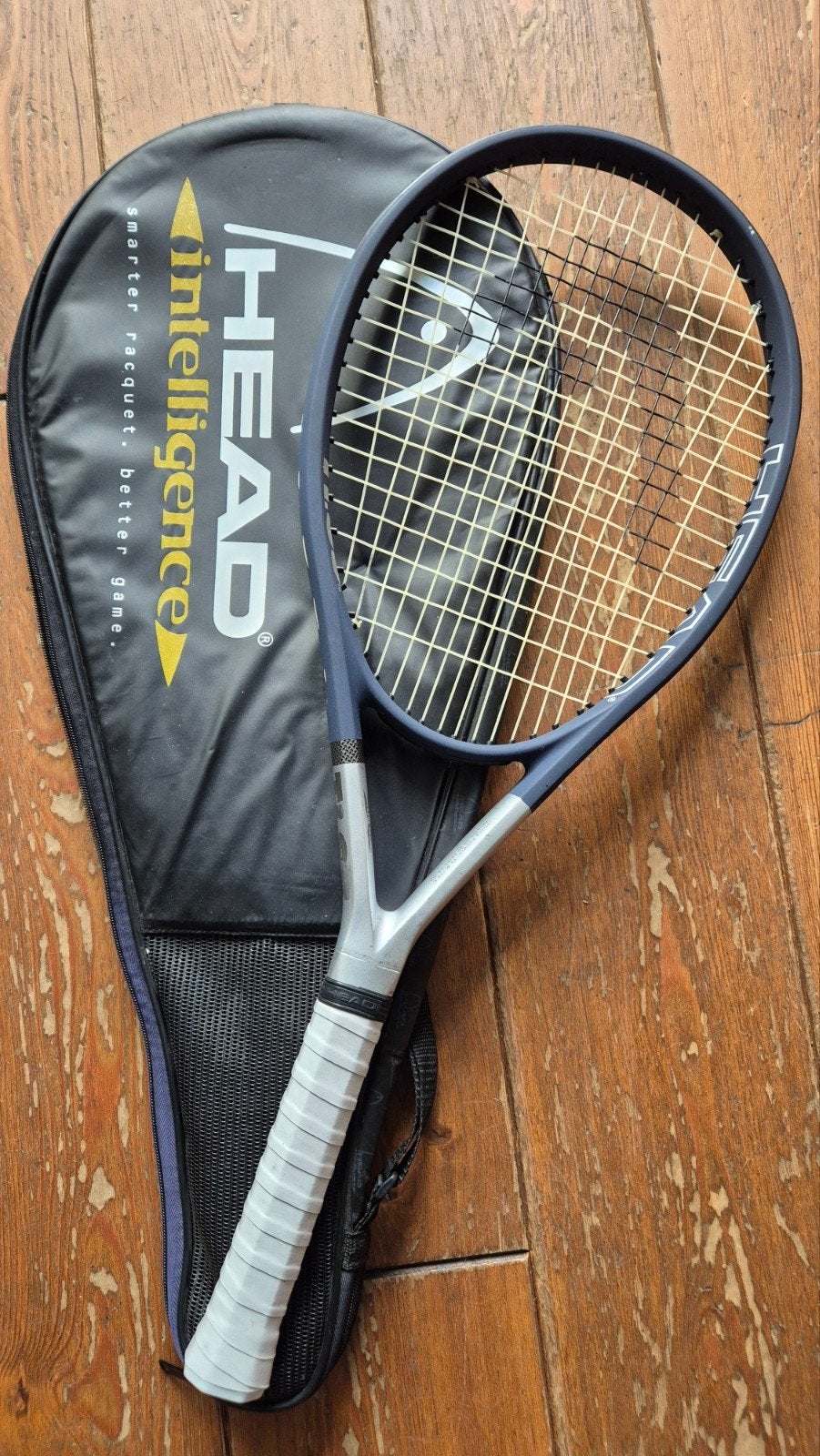 Head tennisracket is een lichtgrijze en donkerblauwe Ti.S5, Gebruikt, Ophalen of Verzenden, L5, Head