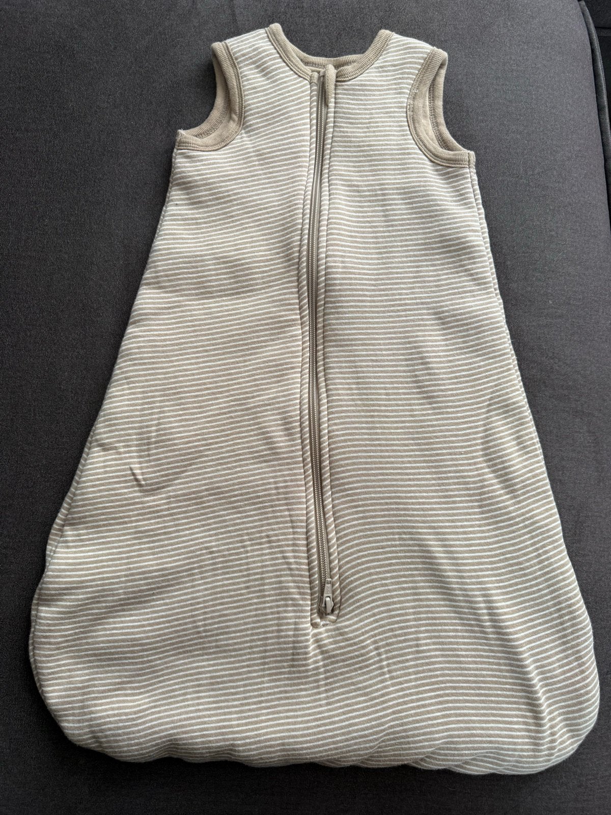 Kundo Slaapzak 0-6 maanden - Beige gestreept, Zo goed als nieuw, Overige merken, Ophalen of Verzenden, Beige