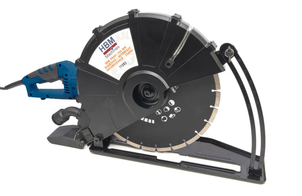 HBM Profi 350 mm Muurzaag / Betonzaag Watergekoeld - 2600W, Doe-het-zelf en Verbouw, Cirkelzaag, 70 mm of meer, Ophalen of Verzenden