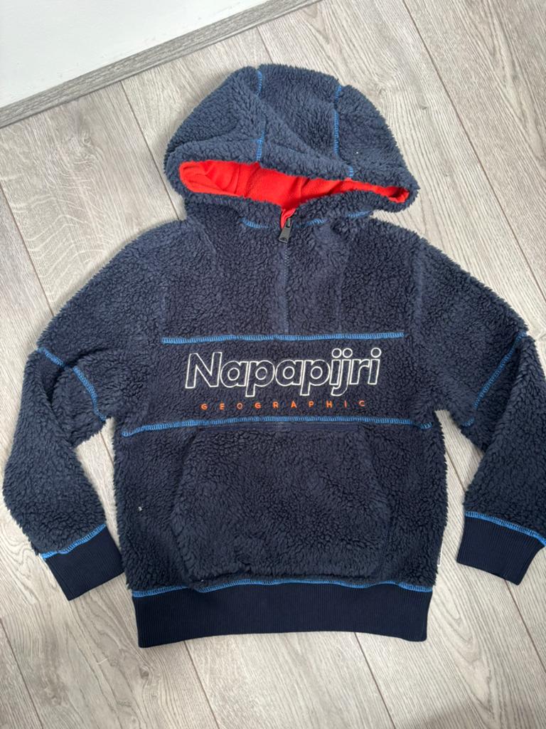 Napapijri fleece trui met capuchon Maat 130, Ophalen of Verzenden, Nieuw, Jongen of Meisje