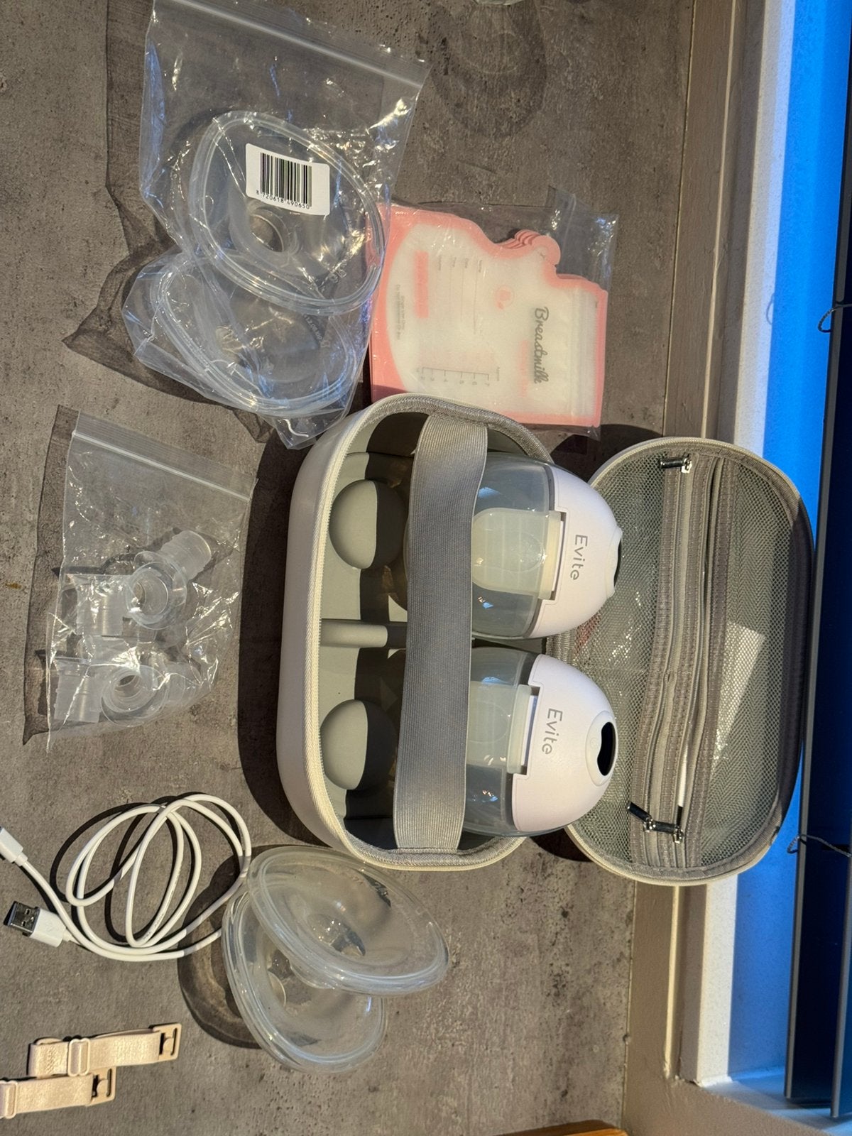 Evite Handsfree Borstkolf Maxi Duo + tas, Ophalen, Gebruikt, Borstkolf, Handsfree