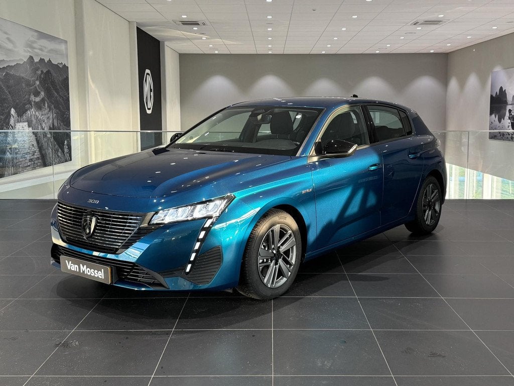Peugeot 308 1.2 Hybrid 145 e-DCS6 Style | Automaat | Climate, Auto's, Peugeot, Stof, Gebruikt, Euro 6, Blauw