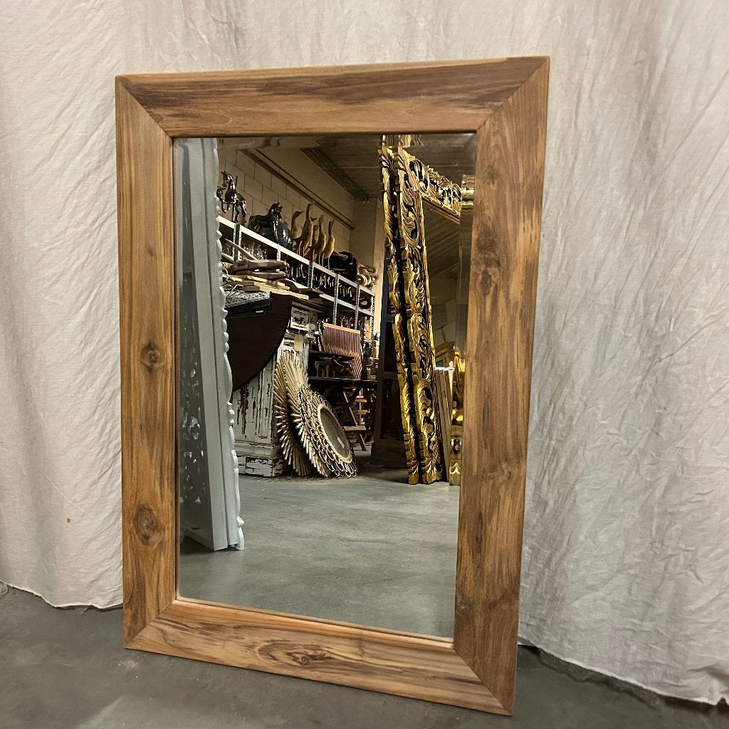 facet geslepen spiegel teak lijst 100 x 70 cm Gratis bezorgd, Huis en Inrichting, TTM Wonen, Meubels – (Perzische) Tapijten en Woonaccessoires