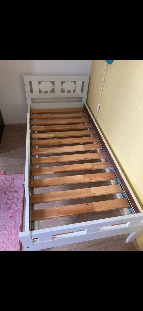 Peuterbed kitter ikea 70x160 incl veiligheidsreling wit, Gebruikt, 70 tot 85 cm, 140 tot 160 cm, Ophalen