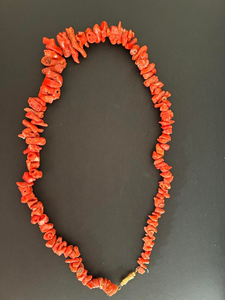 Koraal ketting, Ophalen of Verzenden, Gebruikt, Oranje, Overige materialen
