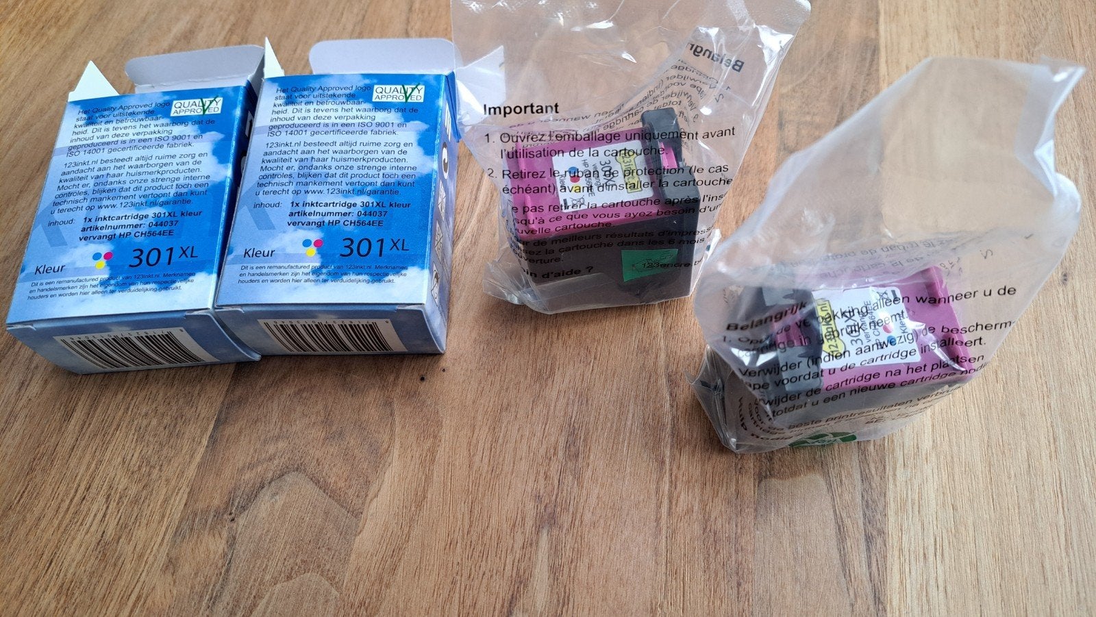 2 Nieuwe Kleuren Cartridges 301XL (HP), Ophalen, Nieuw, Cartridge