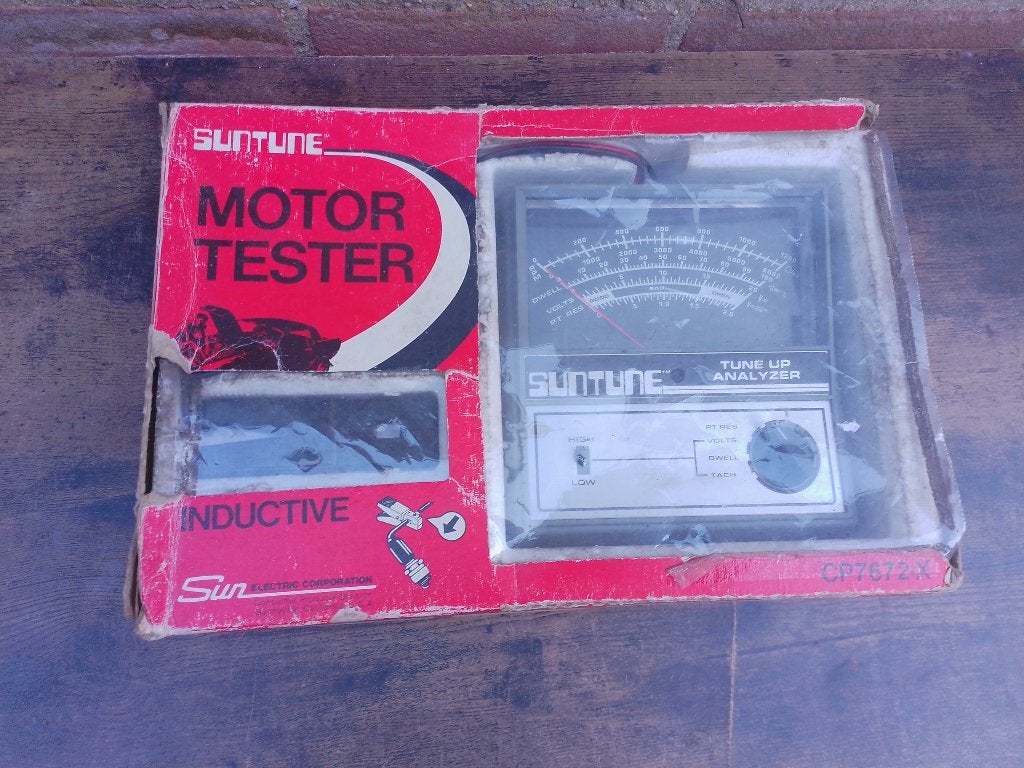 Vintage oude auto motortester Suntune CP7672-X, Auto diversen, Gebruikt, -, Ophalen of Verzenden, Suntune