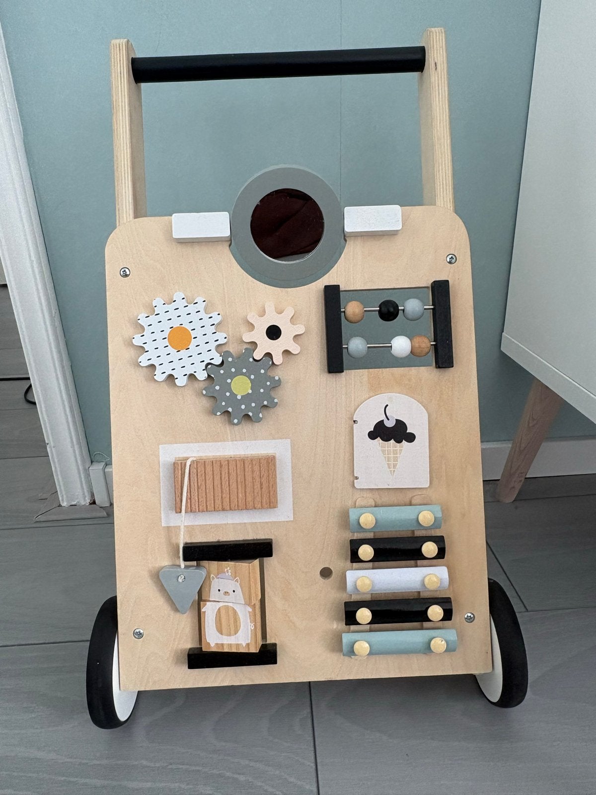 Houten Baby Walker met Activiteitenbord, Ophalen, Gebruikt, Overige typen, Met geluid