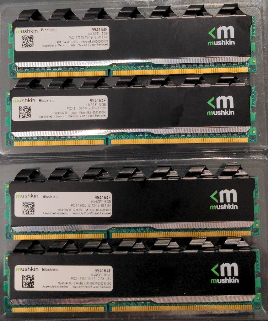 Mushkin Blackline Frostbyte (DDR3‐2133) RAM 16GB (4x4GB), Computers en Software, Verzenden, DDR3, Zo goed als nieuw, Desktop