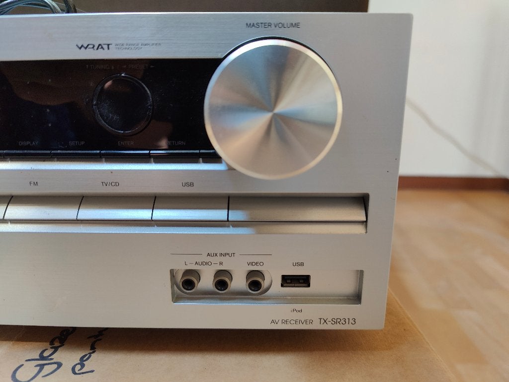 Onkyo receiver TX-SR313 met afstandsbediening, Ophalen, Zo goed als nieuw, 120 watt of meer, Onkyo