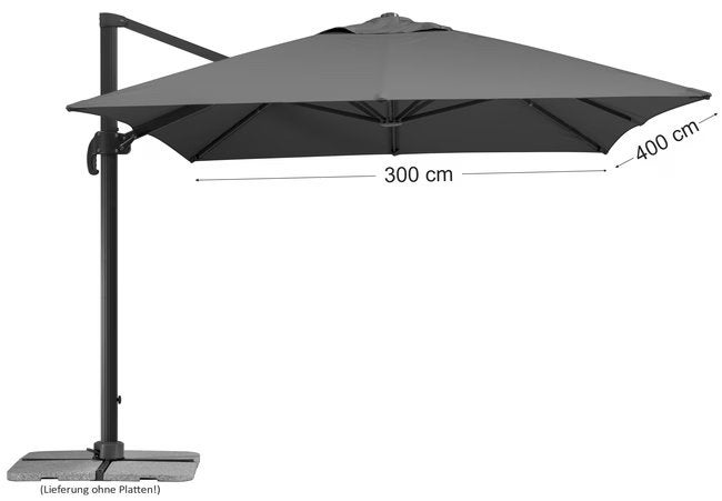 SCHNEIDER Zweefparasol Rhodos Grande antraciet 300x400 cm, Tuin en Terras, Parasols, Ophalen, Verstelbaar, Nieuw, Zweefparasol