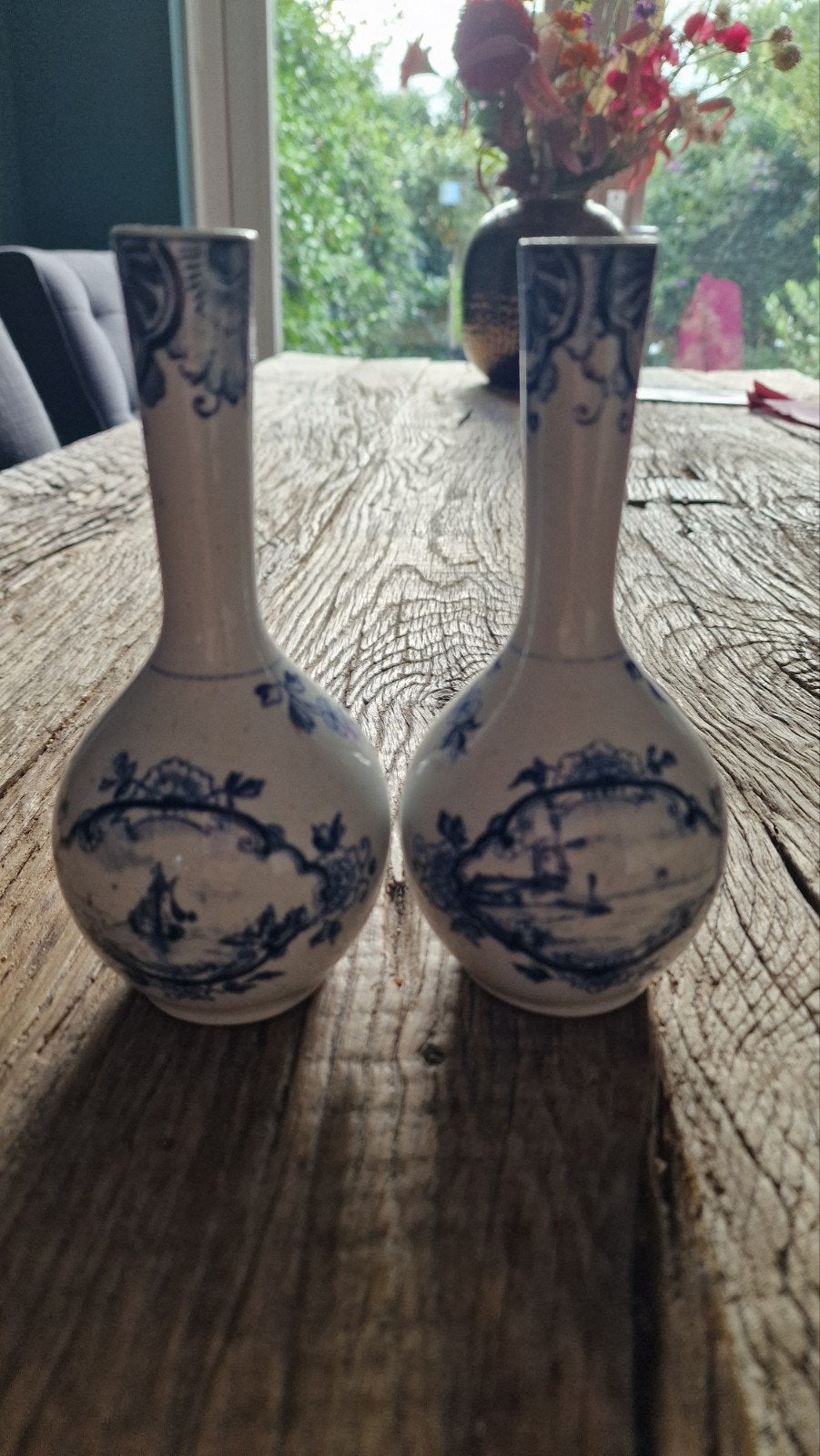 Set van 2 Delfts blauwe vaasjes, Ophalen of Verzenden