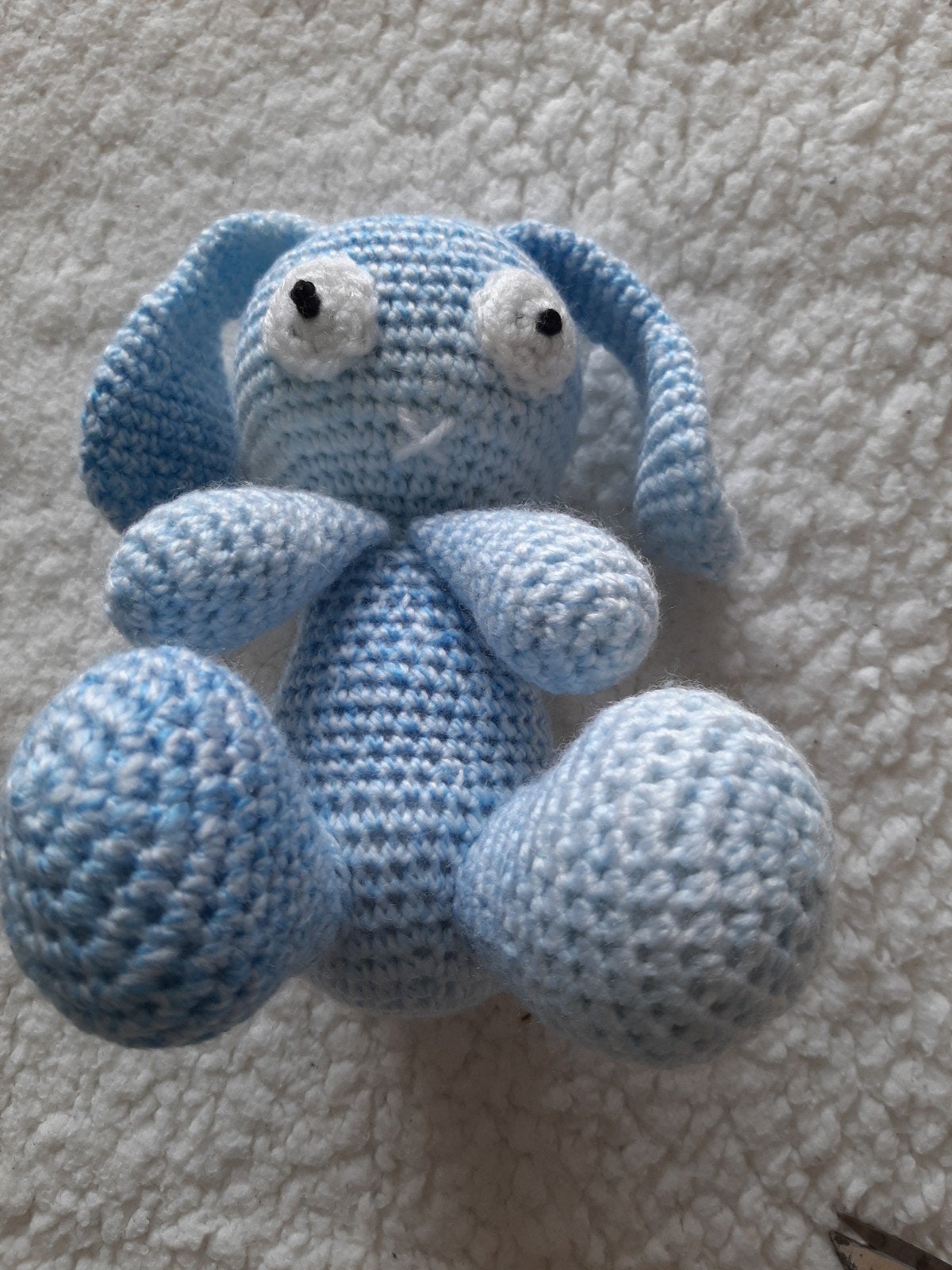 Lief handgemaakt gehaakt haasje - lichtblauw, Handgemaakt, Blauw, Ophalen of Verzenden, Middelgroot (20 tot 80 cm)