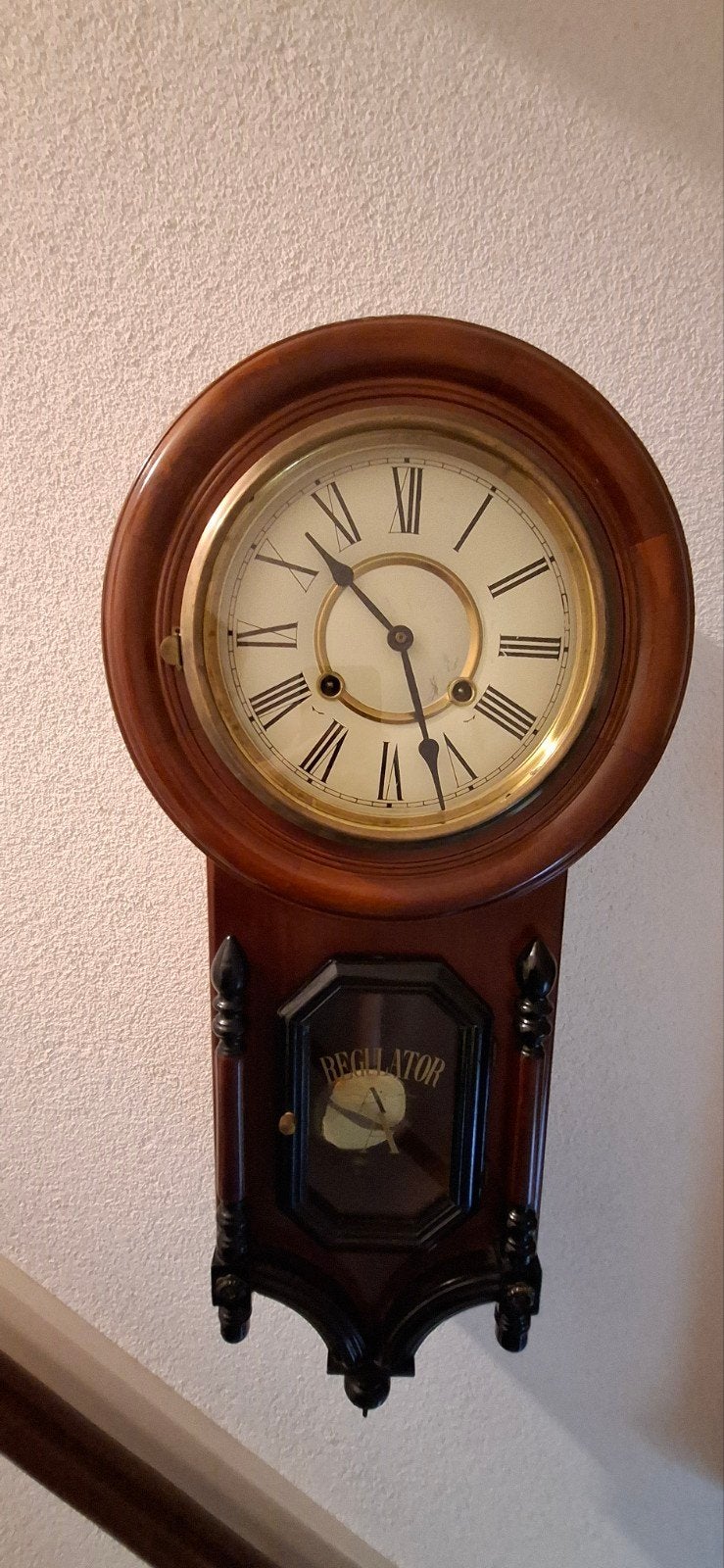 Antieke Regulator Wandklok - Klassiek Houten Design, Ophalen