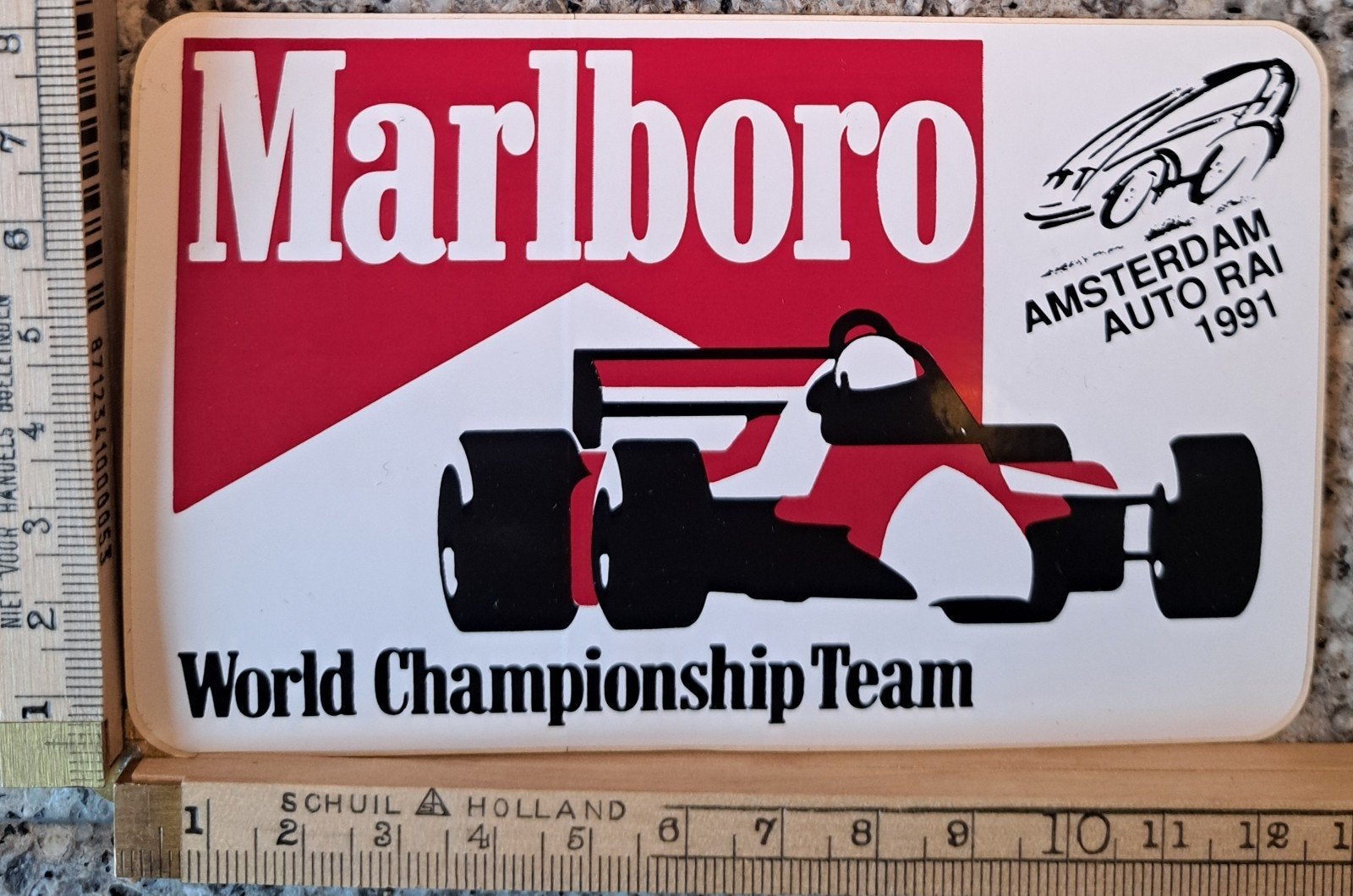 Vintage sticker Marlboro world Championship 1991 formule 1, Ophalen of Verzenden, Zo goed als nieuw