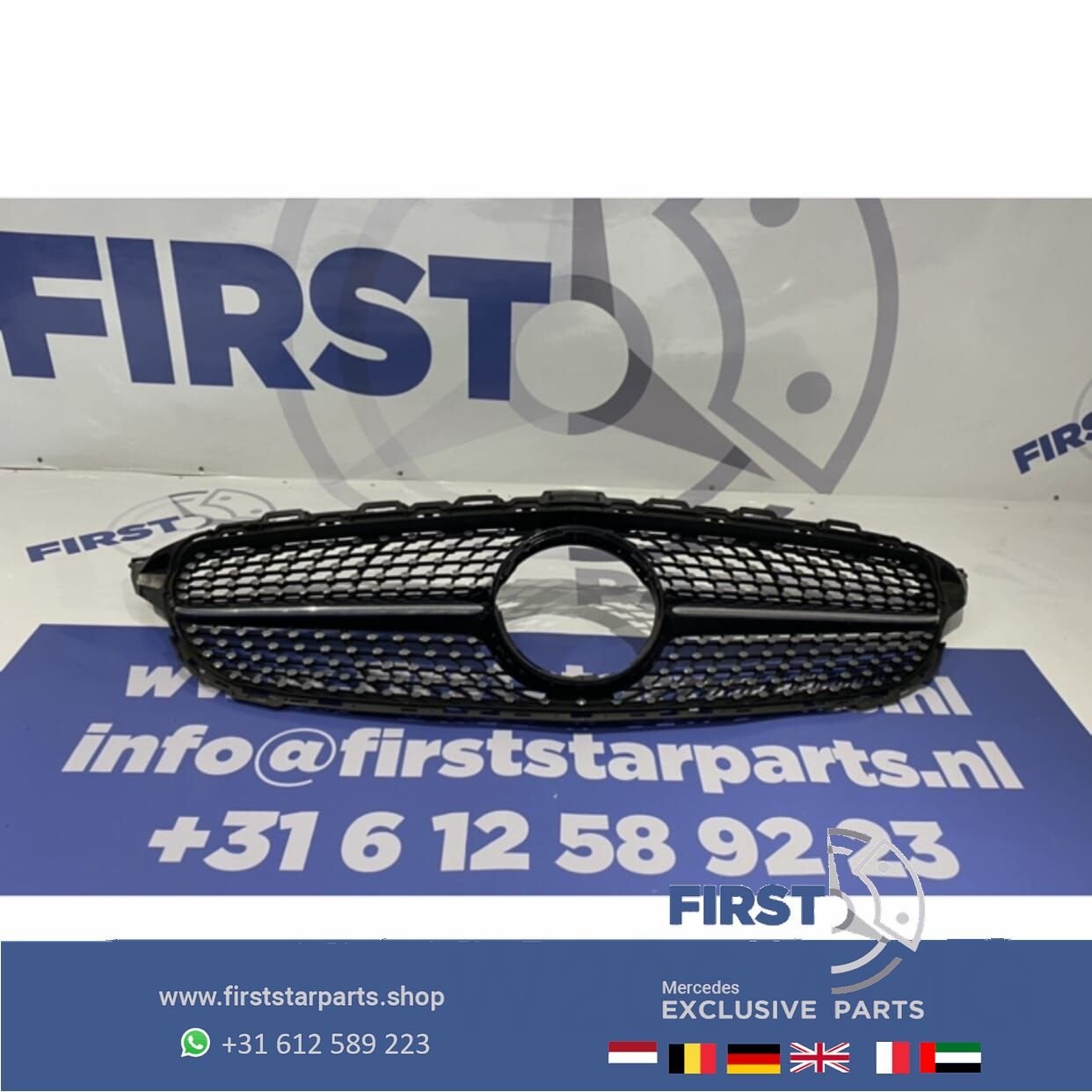 W205 C205 C43 AMG DIAMOND GRIL ZWART Mercedes C Klasse 2014-, Gebruikt, -, Ophalen of Verzenden, -